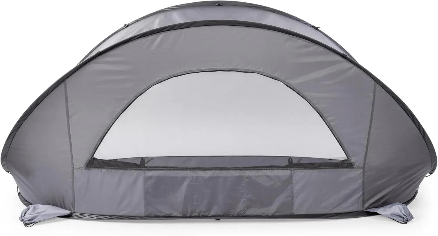 ONIVA - a Picnic Time brand - Manta Portable Beach Tent - Pop Up Tent - Beach Sun Shelter Pop Up, (Gray with Black Accents)