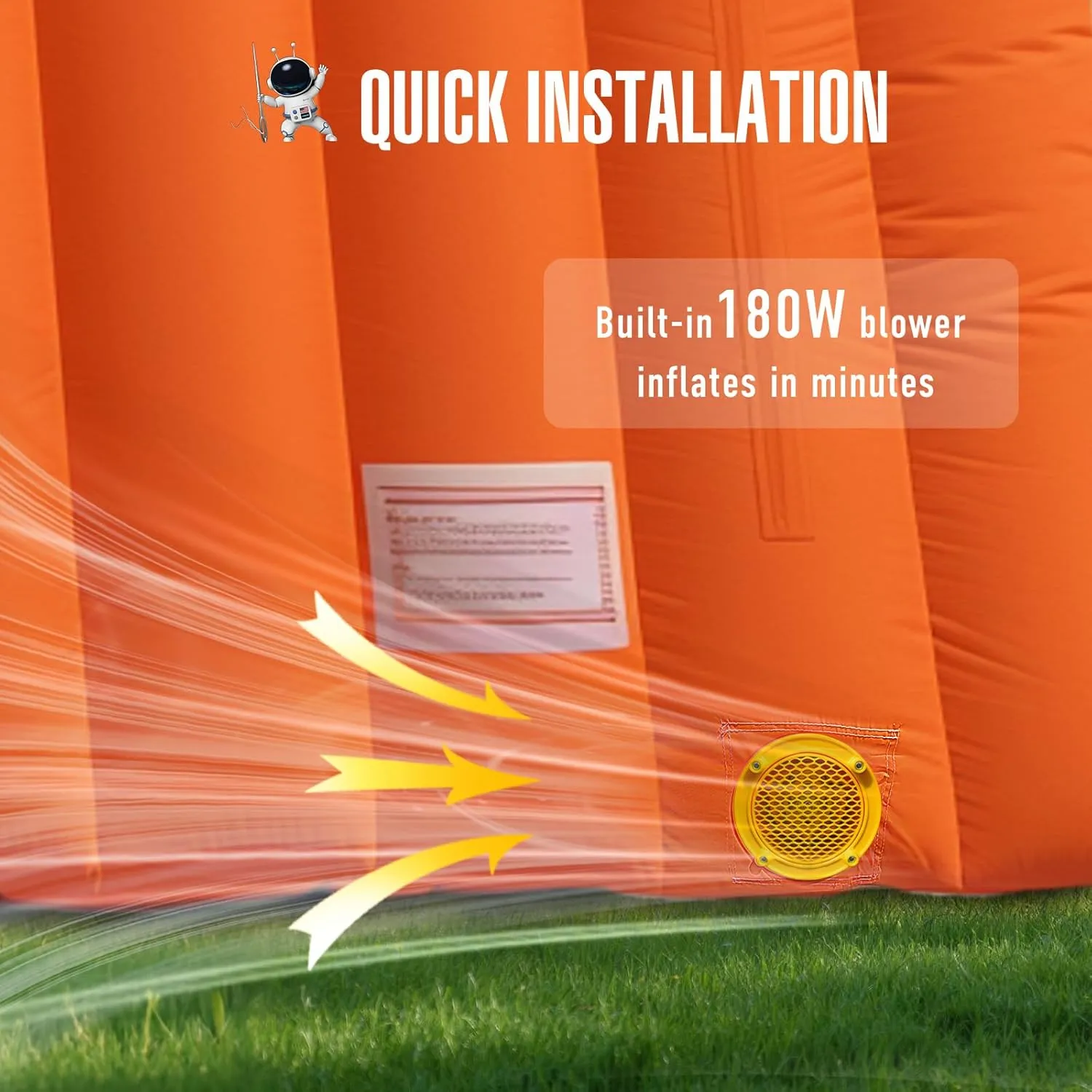 Orange Inflatable Sports Tunnel Entrance with Internal Blower Inflatable Tunnel Tent for Business Advertising Event Exhibition Promotion,Street,Shop,Supermarket,School(16x10x10ft)