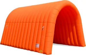 Orange Inflatable Sports Tunnel Entrance with Internal Blower Inflatable Tunnel Tent for Business Advertising Event Exhibition Promotion,Street,Shop,Supermarket,School(16x10x10ft)