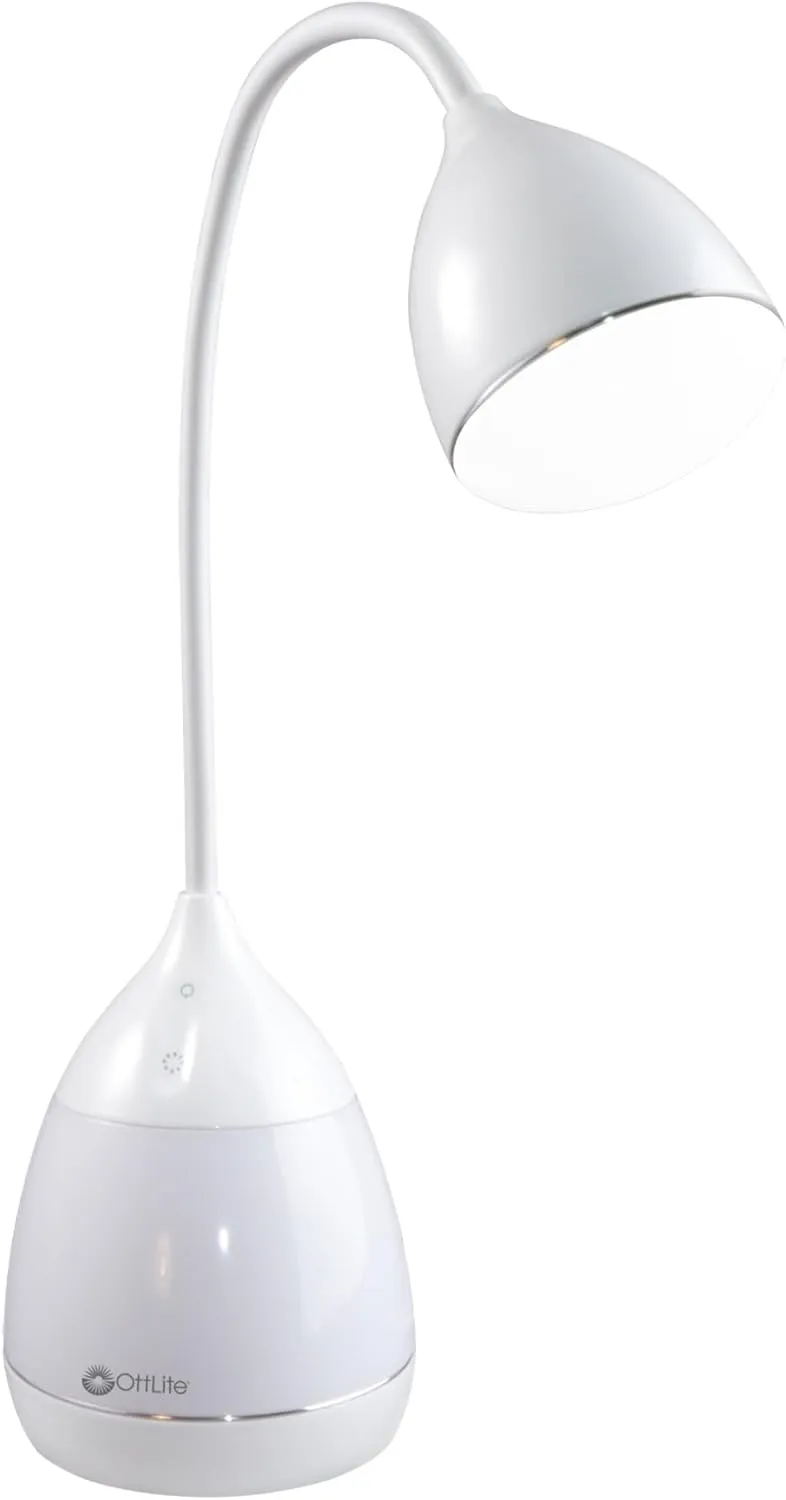 OttLite Mood LED Desk Lamp with Color Changing Base – Charging USB Port, Touch Activated Controls, Flexible Neck, ClearSun LED Light, for Work, Study, Reading