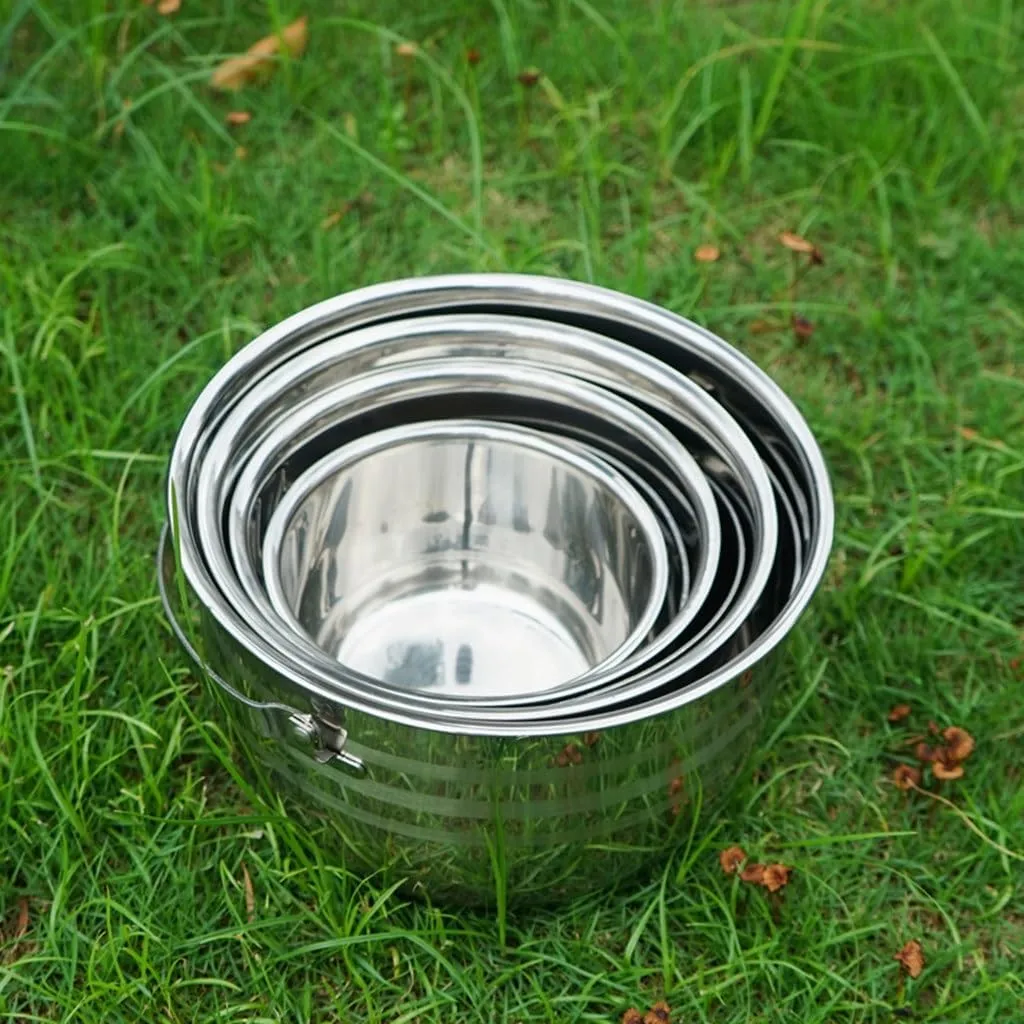 Outdoor Stainless Steel Four-piece Set Pot Picnic Barbecue Camping Hanging Kitchen Home