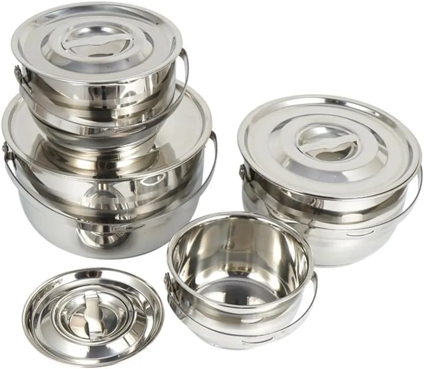 Outdoor Stainless Steel Four-piece Set Pot Picnic Barbecue Camping Hanging Kitchen Home