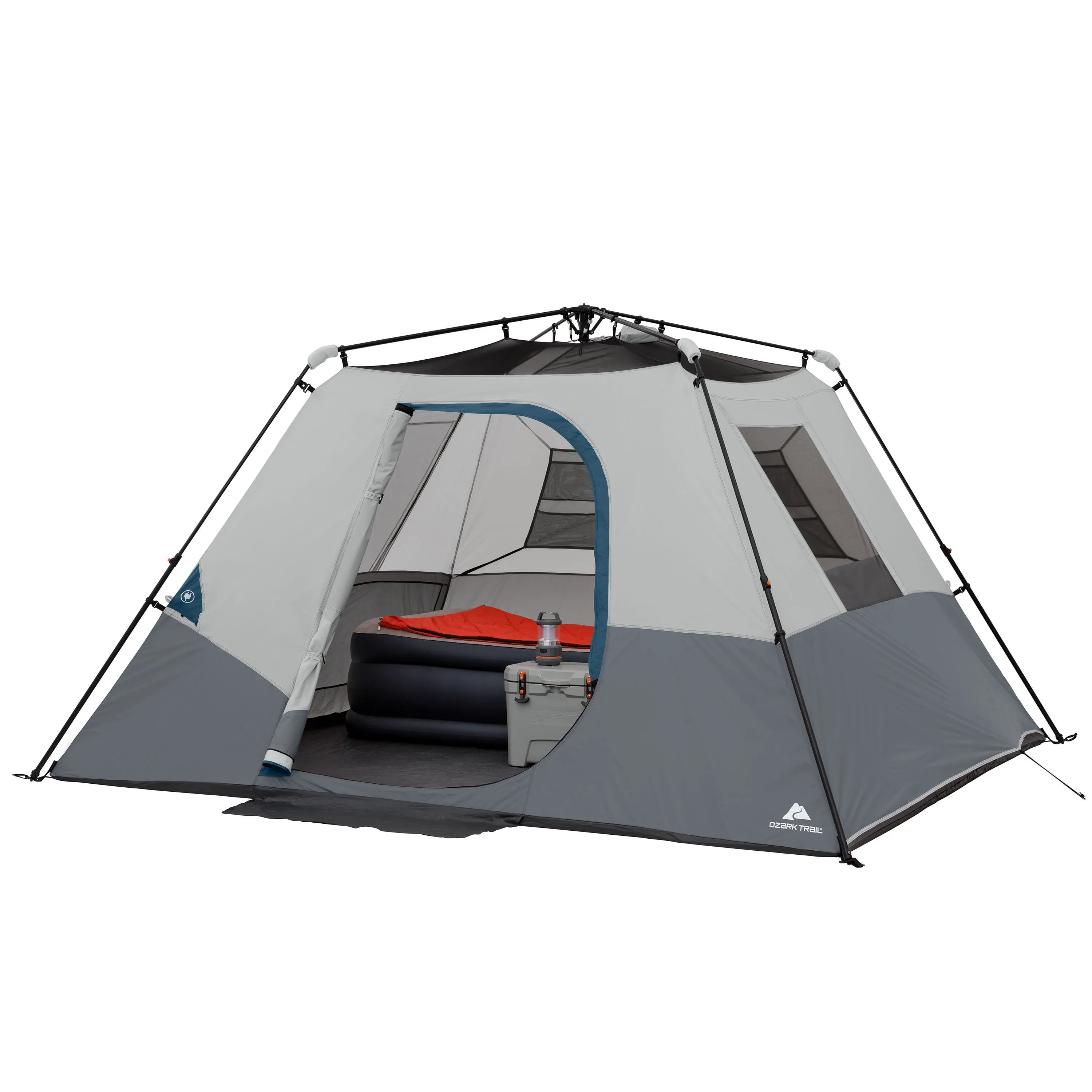 Ozark Trail 6-Person Instant Cabin Tent with LED Light - Spacious 10' x 9' Design for Ultimate Camping Comfort