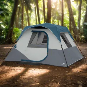Ozark Trail 6-Person Instant Cabin Tent with LED Light - Spacious 10' x 9' Design for Ultimate Camping Comfort