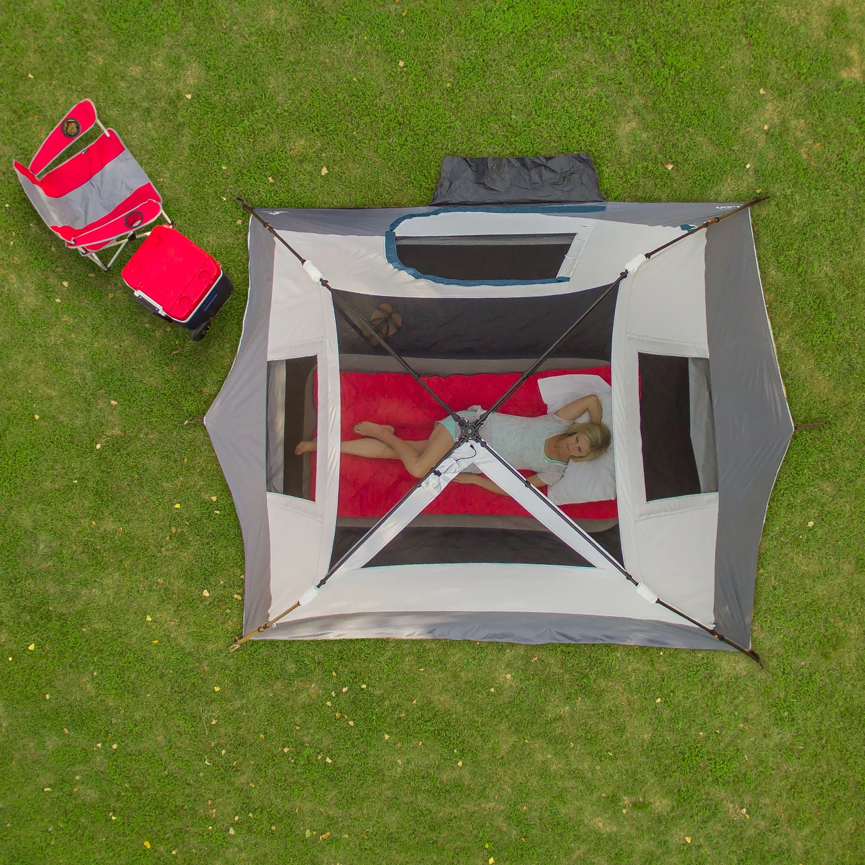 Ozark Trail 6-Person Instant Cabin Tent with LED Light - Spacious 10' x 9' Design for Ultimate Camping Comfort