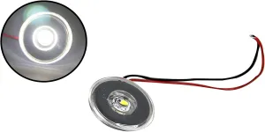 Pactrade Marine Boat Auto RV Trailer LED Courtesy Livewell Round Clear Lens Light Interior Exterior (White) (White)