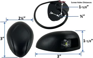 Pactrade Marine Boat Horizontal Mount Navigation Green Red Light 2NM LED IP:66 20m 112.5 Degrees Each DC12V/2W Black Plastic PC Housing (Combination Bow Light)