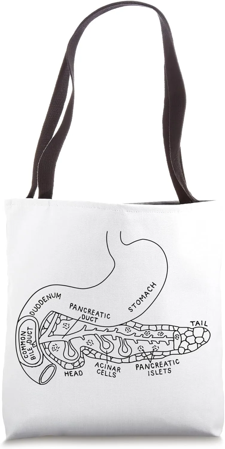 Pancreas Anatomy Pancreatic Pancreatitis Endocrinologist Tote Bag