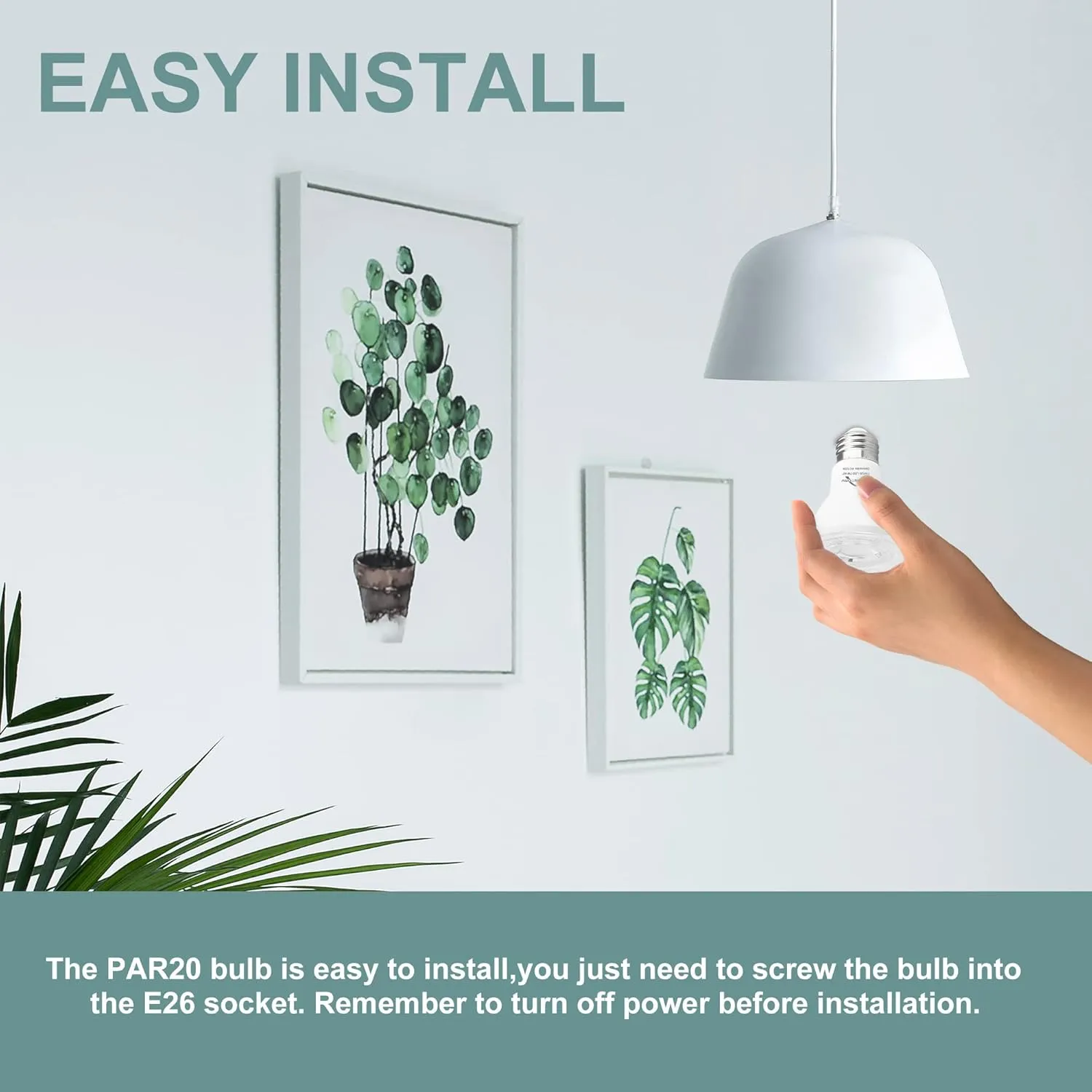 Par20 Led Bulbs 3000K Warm White Dimmable Flood 7W(50W Halogen Equivalent) E26 40 Degree Spot Light for Indoor Track Recessed Lighting 4-Pack