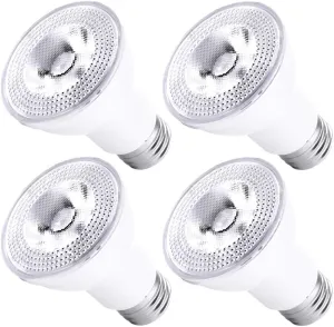 Par20 Led Bulbs 3000K Warm White Dimmable Flood 7W(50W Halogen Equivalent) E26 40 Degree Spot Light for Indoor Track Recessed Lighting 4-Pack