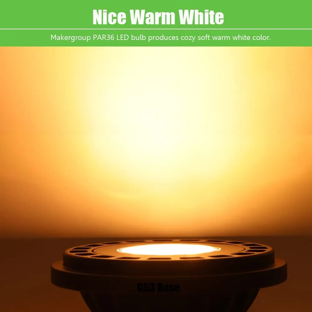 PAR36 Landscape LED Light Bulb 7W 12V Low Voltage Waterproof Spotlight for Outdoor Yard Lighting Tree Light, In-Ground Well Light, Warm White 2700-3000K