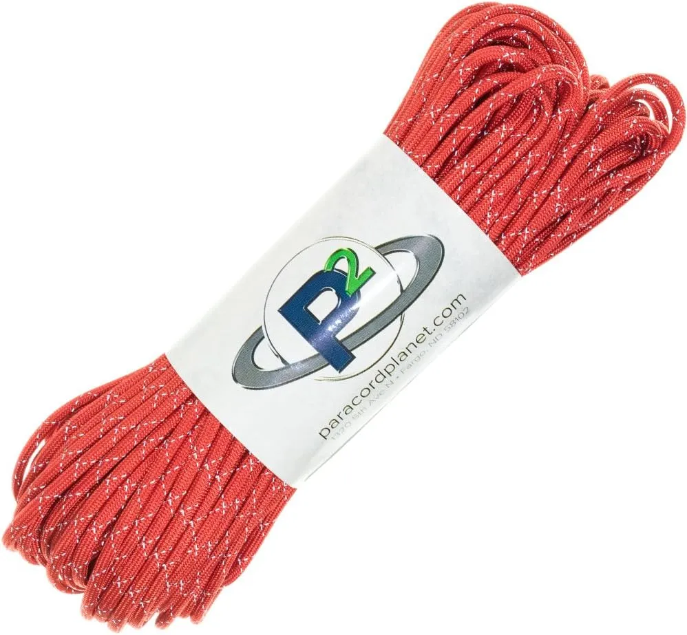 Paracord Planet 700lb Criss Cross Double-Reflective Paracord - 2 Bright Retro-Reflective Tracers for The Best in High-Visibility Cord - 100% Nylon Cord is Made in The USA