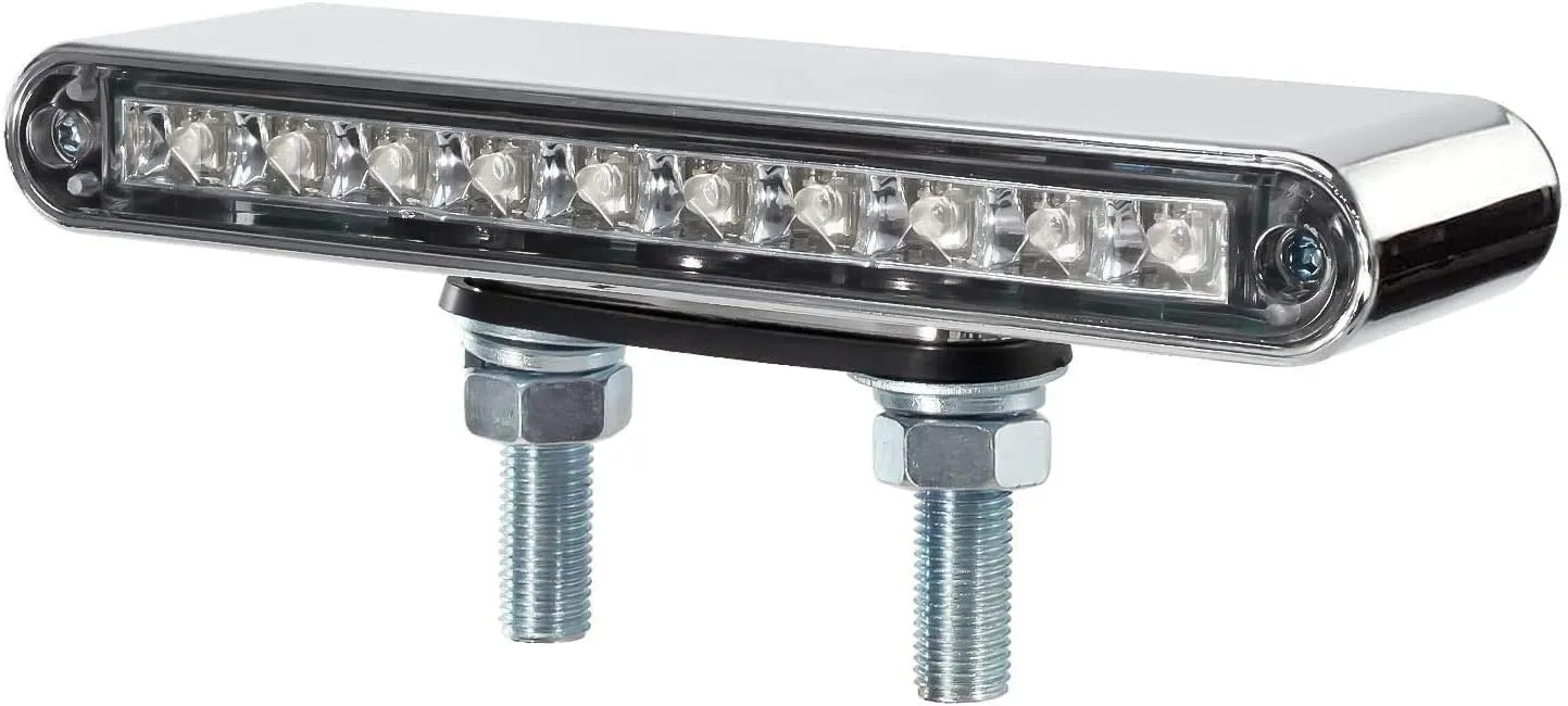 Partsam 2Pcs 6.5" Double Face Truck Semi Trailer Light Bars 10LED Red/Amber Clear Lens Waterproof with Double Studs Sealed Dual Face Led Turn Signal Stop Tail Marker Lights 12V