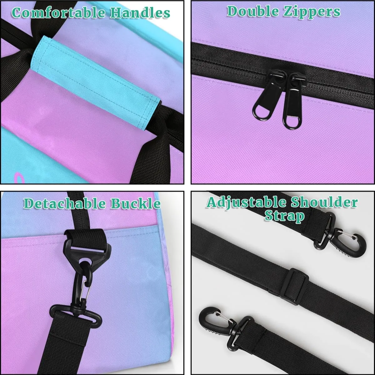 Personalized Kids Duffle Bag for Girls, Custom Sport Gym Bag with Name, Fit School Practice, or Overnight Weekender Travel Pink Pole Dance