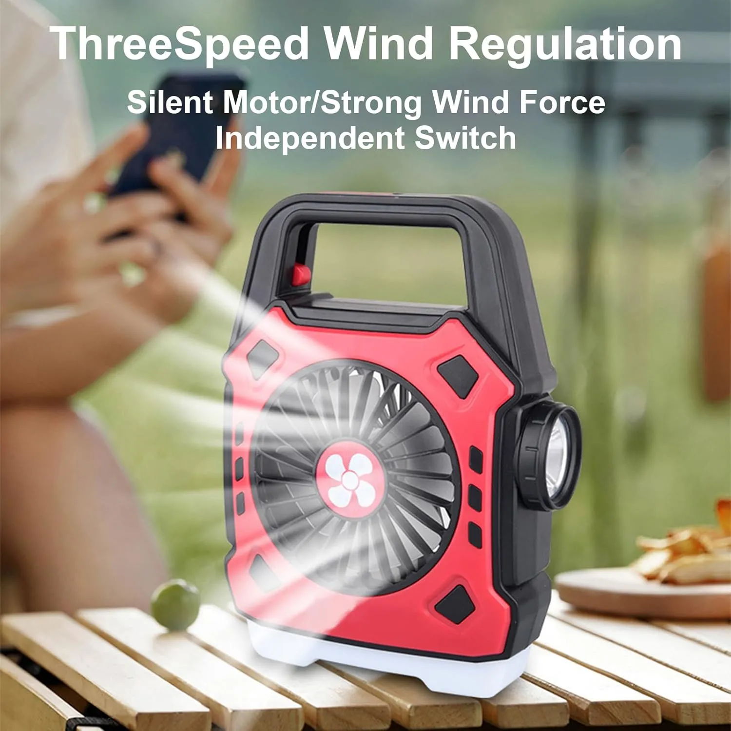 Personals Desk Fan For Rechargeable Battery Operated Tent Fan & Handle Fan With LED Light