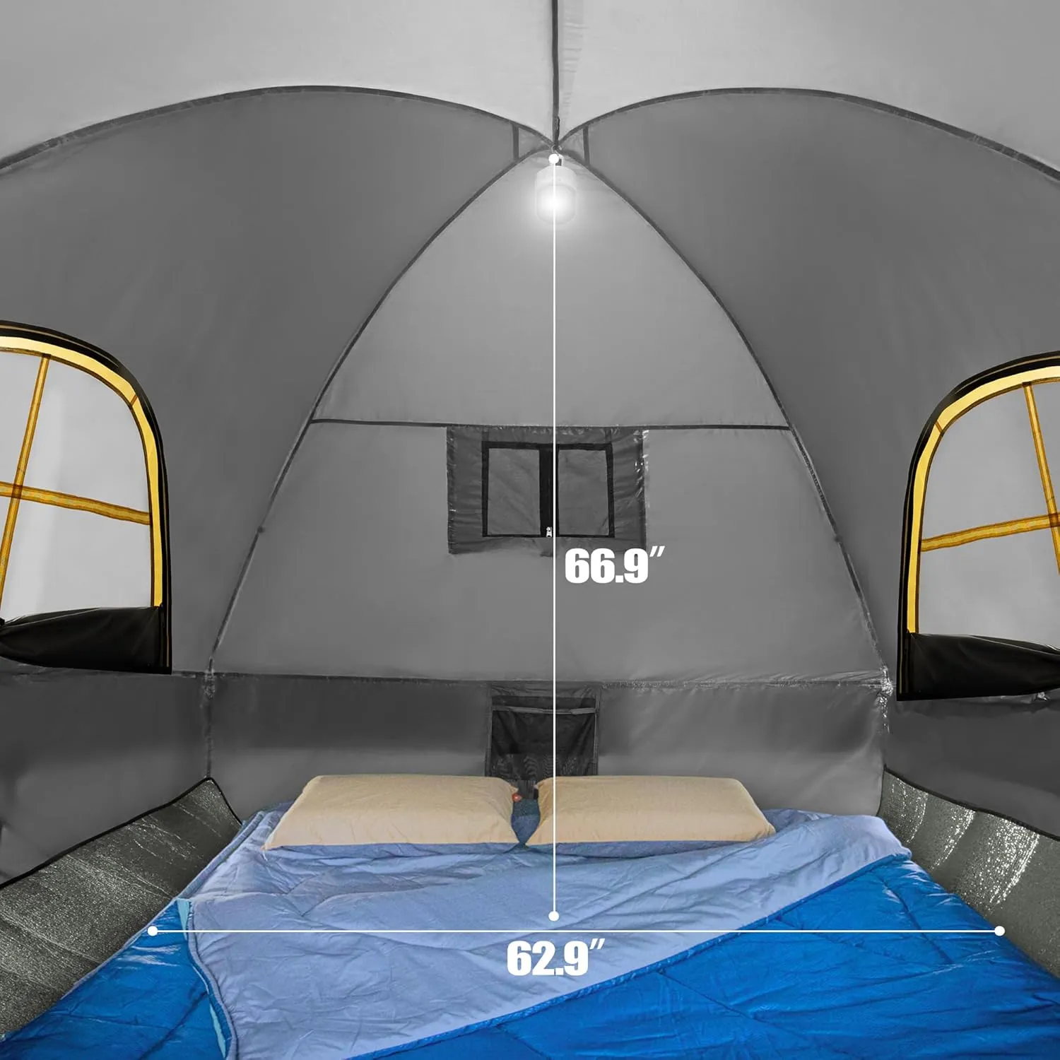 Pickup Truck Tent, Waterproof PU2000mm Double Layer for 5.5-6.0 FT Truck Bed, Portable Bed Tent for Camping, Gray