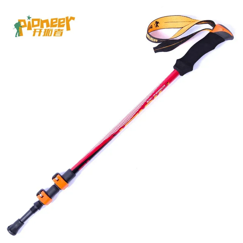 Pioneer Ultra-light Adjustable Camping Hiking Walking Trekking Stick Alpenstock Carbon Fiber Climbing Skiing Trekking Pole 1pc
