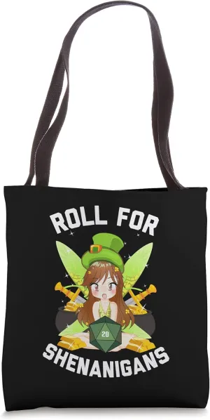 Pixie Fairy Fantasy D20 Tabletop RPG Funny St Patricks Day Tote Bag