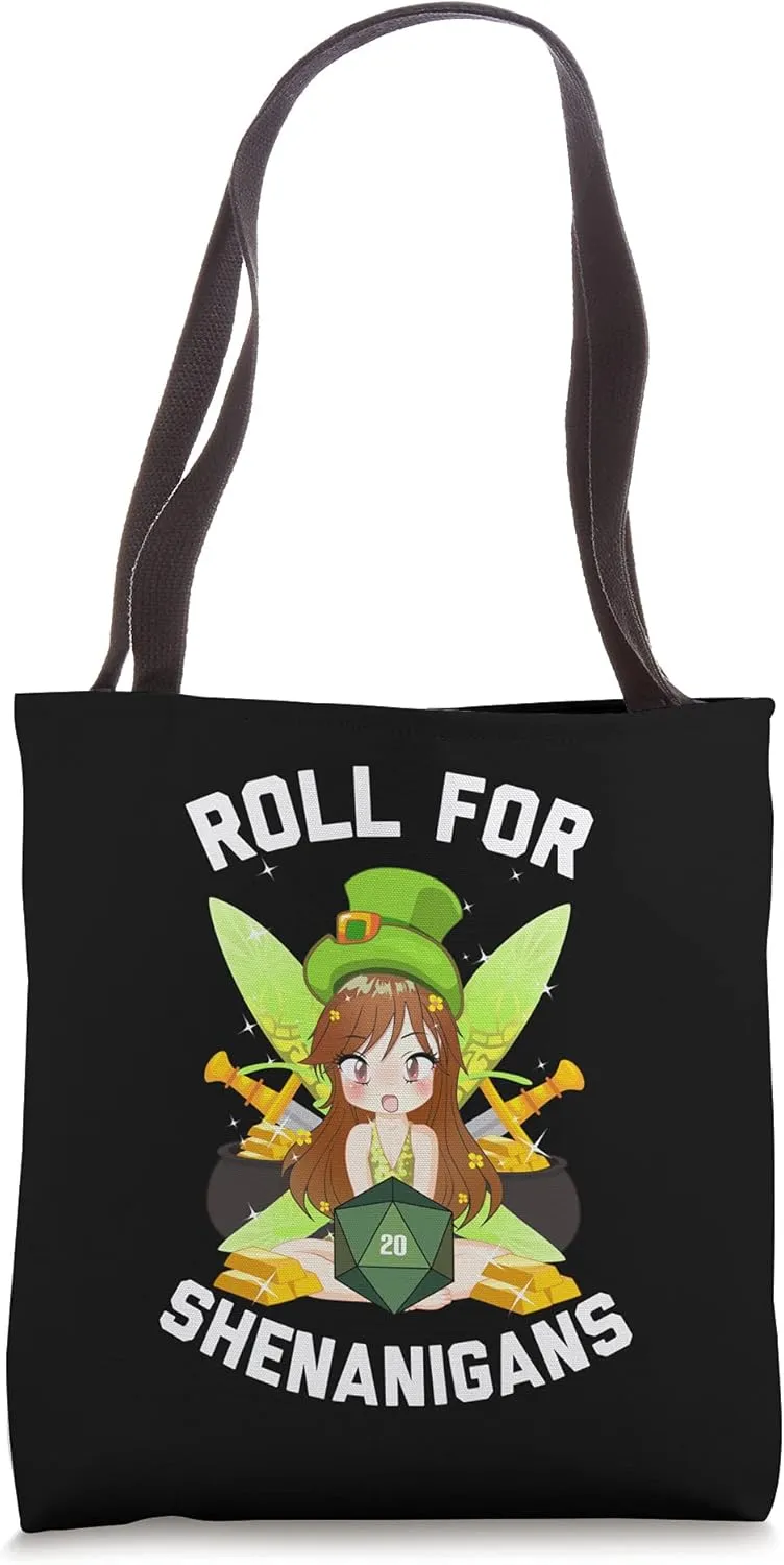 Pixie Fairy Fantasy D20 Tabletop RPG Funny St Patricks Day Tote Bag