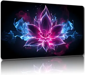 Playmat for MTG, with Free Storage Bags,Game Mat 24 x 14 inches, TCG and Board Game Mat for Cards,Mousepad Desk Mats (Lotus 2-Regular)