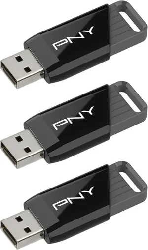 PNY 128GB Attaché X USB 3.2 Gen 1 Flash Drive, Advanced Performance Up to 130MB/s Read, Everyday Data Store & Transfer, Reliable Portable Storage, Durable, Type-A, Computers, Laptops, Desktops, 3-Pack