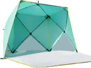 Pop Up Beach Tent, Portable Shade Sun Shelter UPF50  UV Protection for 4 Person Extendable Floor for Fishing Hiking Camping, Waterproof Windproof（Mint Green