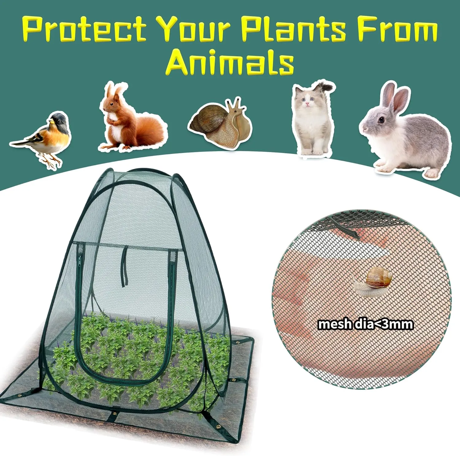 Pop up Garden Netting Cover Plant Guard Cover with Stakes Bird Plant Tent Protector for Vegetables Fruits Flowers (1, 28 * 28 * 32 inch)