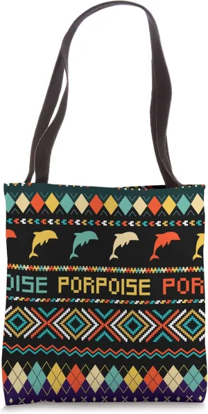 PORPOISE Love Pattern Tribal Vintage Retro Classic Tote Bag
