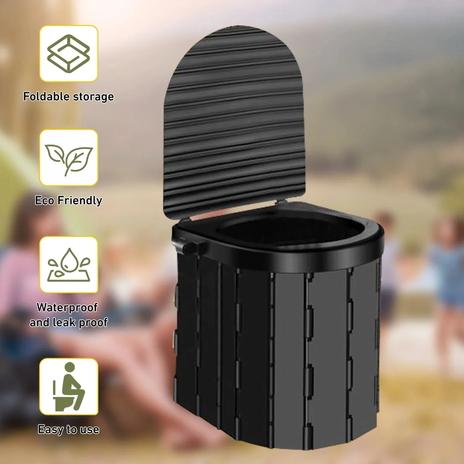 Portable Camping Toilet with Pop Up Privacy Tent and Changing Room