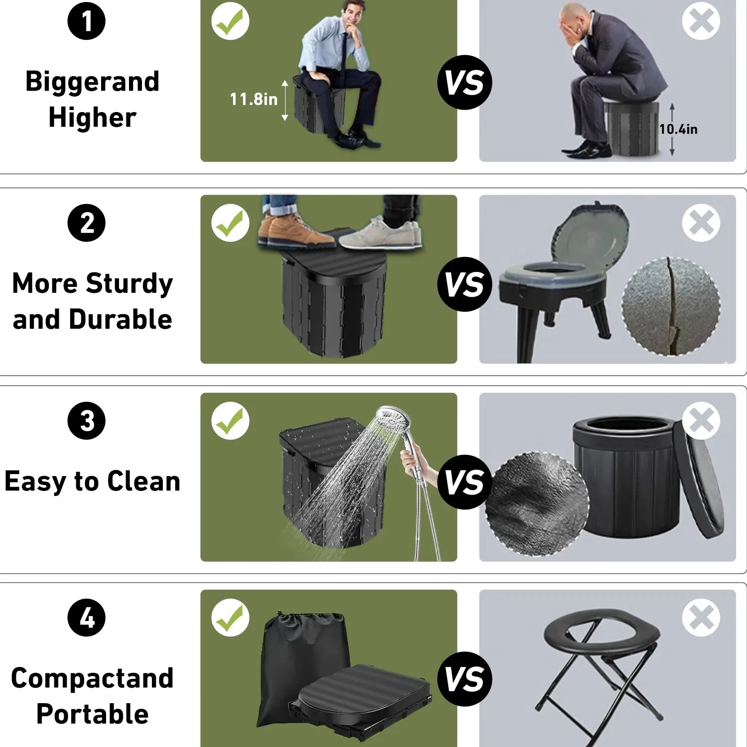 Portable Camping Toilet with Pop Up Privacy Tent and Changing Room