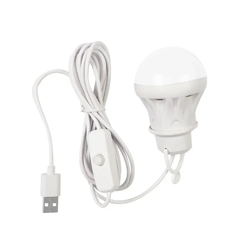 Portable USB LED Light Bulb 5W, Mini Pendant Light for Reading, Camping, and Outdoor Activities