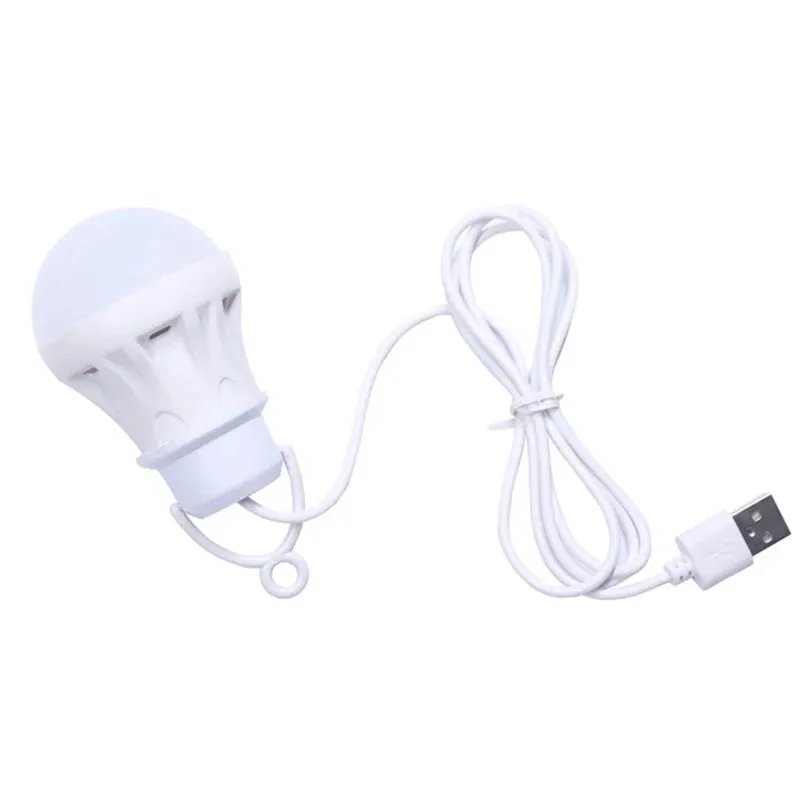 Portable USB LED Light Bulb 5W, Mini Pendant Light for Reading, Camping, and Outdoor Activities