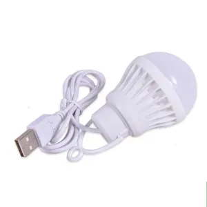 Portable USB LED Light Bulb 5W, Mini Pendant Light for Reading, Camping, and Outdoor Activities
