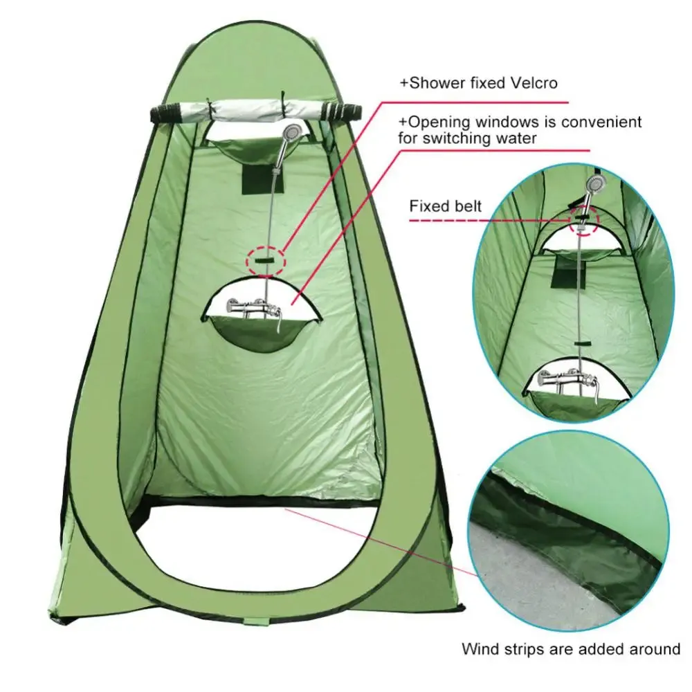 Portable Waterproof Anti-UV Shower Tent - Beach, Camping, and Hiking Privacy Shelter