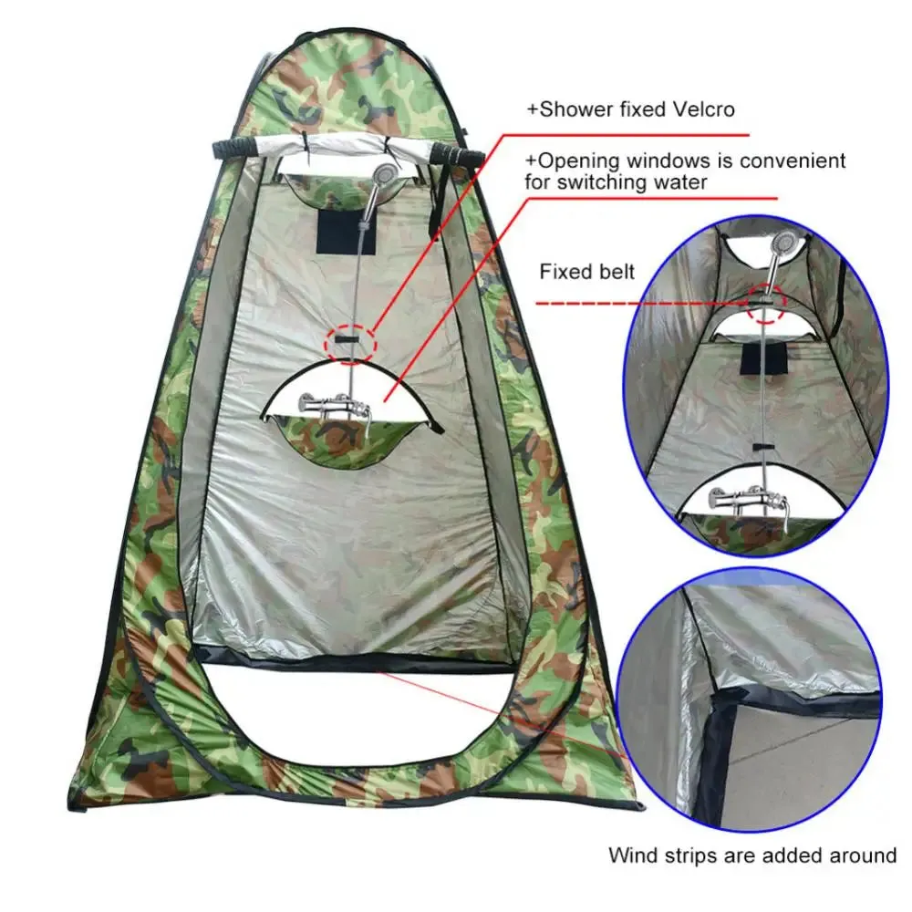 Portable Waterproof Anti-UV Shower Tent - Beach, Camping, and Hiking Privacy Shelter