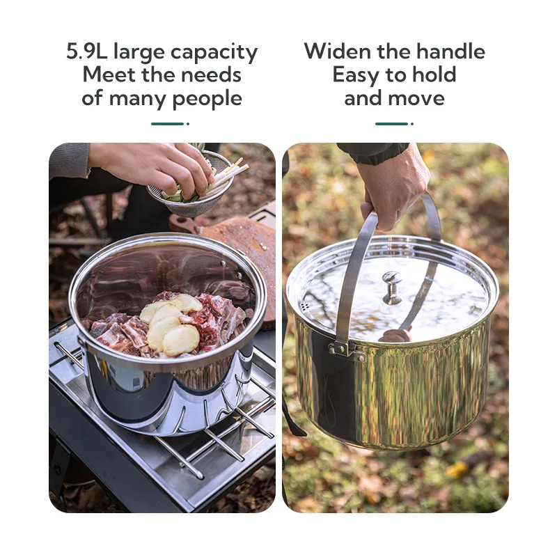 Pot 5-star customer support CC-24 Stock Campingmoon High-end design 5.9L