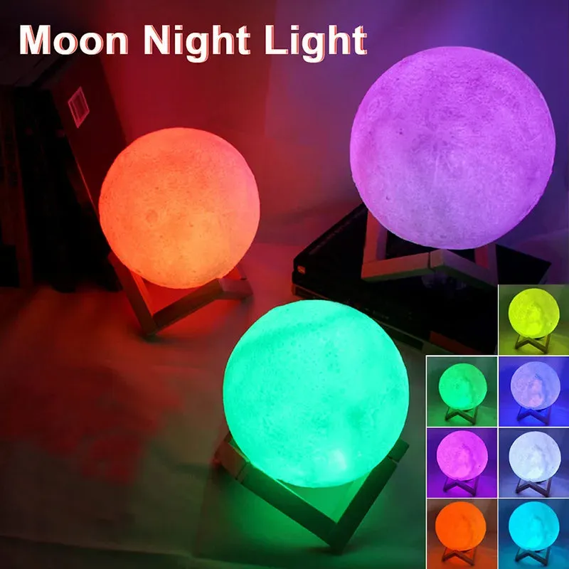 Pzsunly Galaxy Lamp LED Light Trackable Night Friendly assistance Moon