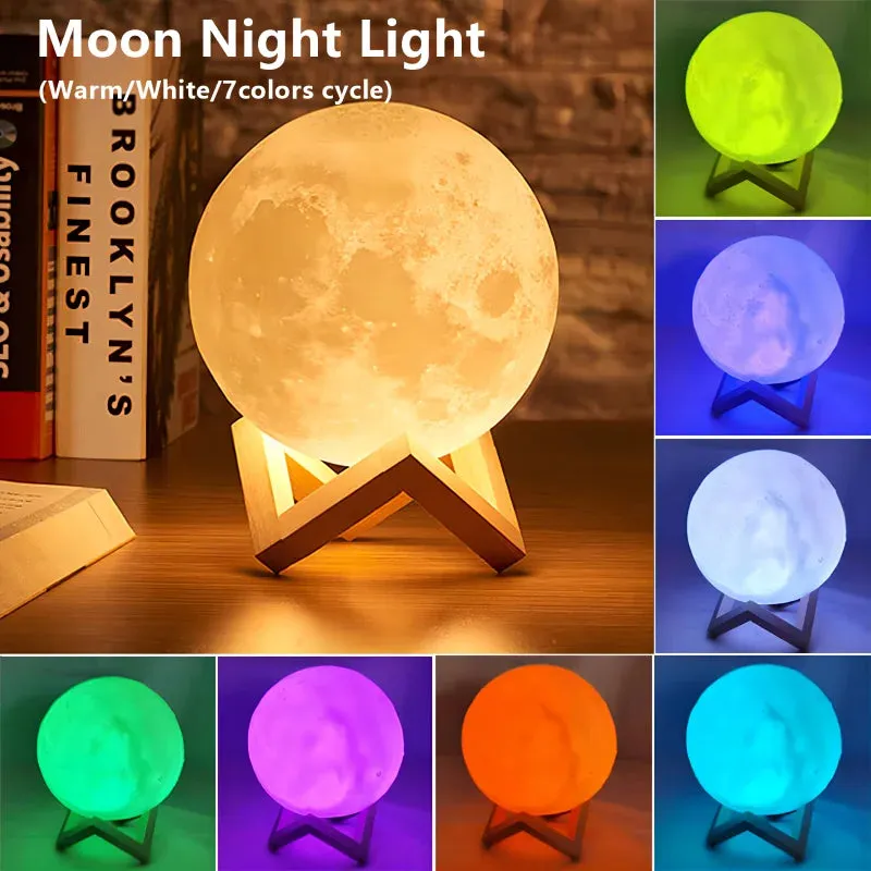 Pzsunly Galaxy Lamp LED Light Trackable Night Friendly assistance Moon