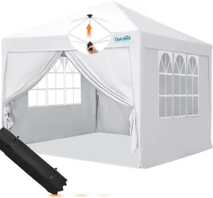 Quictent 10'x10' Pop up Canopy Tent with Sidewalls Instant Outdoor Gazebo Easy Party Tent Enclosed Waterproof, Easy Set up (White)