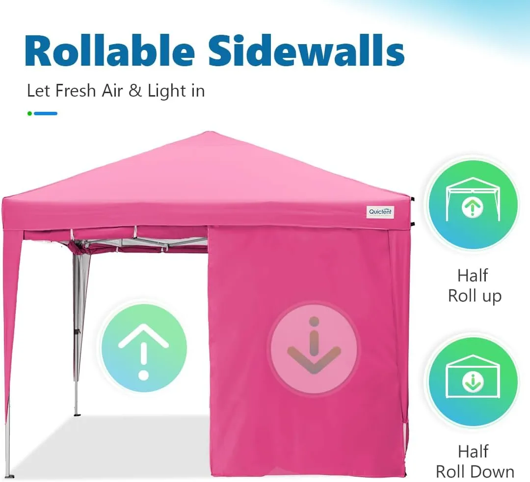 Quictent Easy Pop up Canopy Tent 10'x10' with 4 Detachable Window Sidewalls, One Person Setup, Waterproof Outdoor Portable Vendor Event Tent Shelter Enclosed, Wheeled Bag Included
