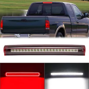 R&F Auto F1 Style Strobe LED Third Brake Light Replacement for F150 (1997-2003), F150 Heritage (2004) Roof Cargo Lights High Mount Stop Lamp with Seal Foam Gaskets (Red Clear Lens)