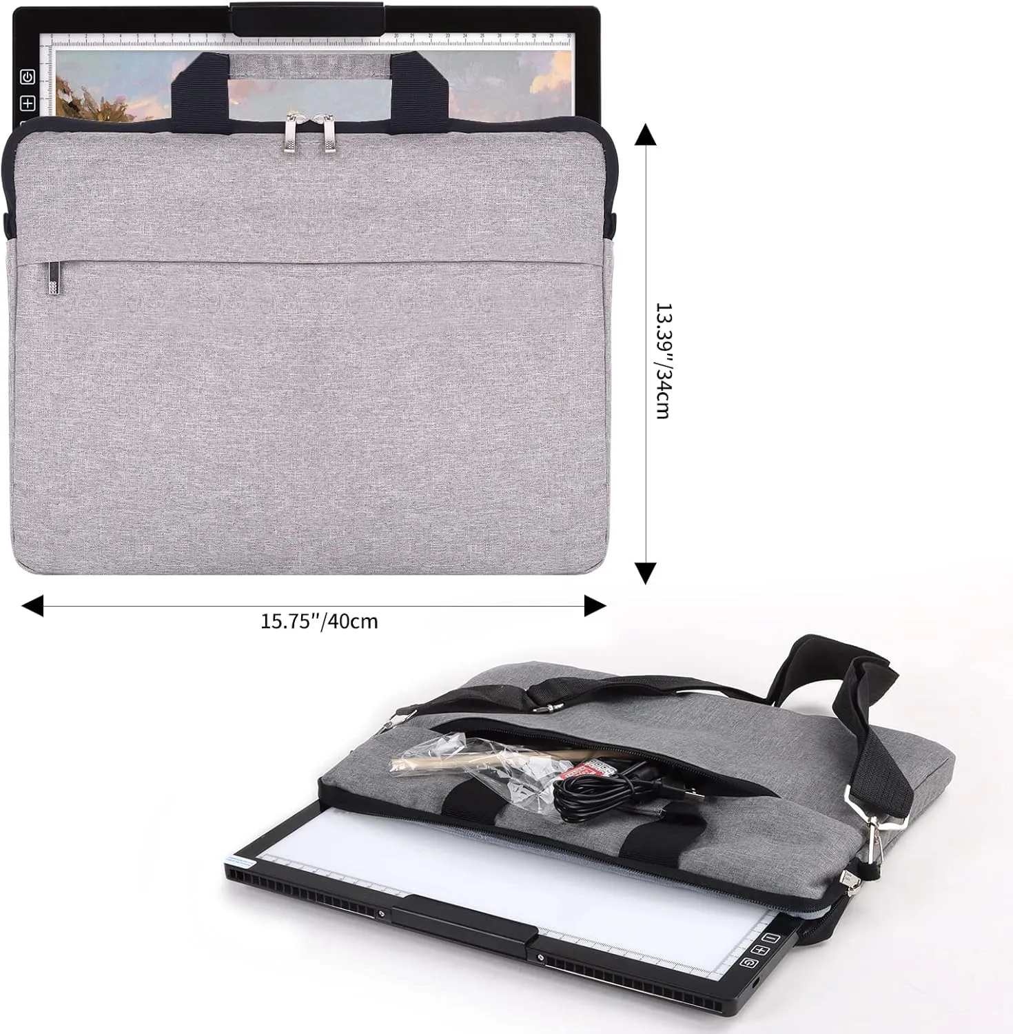 Rechargeable A4 Light Box with Carry Bag, Innovative Stand/Top Clip, iVAOOZE Wireless Light Pad for Cricut Vinyl, Weeding Tools, Diamond Painting, Drawing Crafting Light Board for Tracing, Sketching