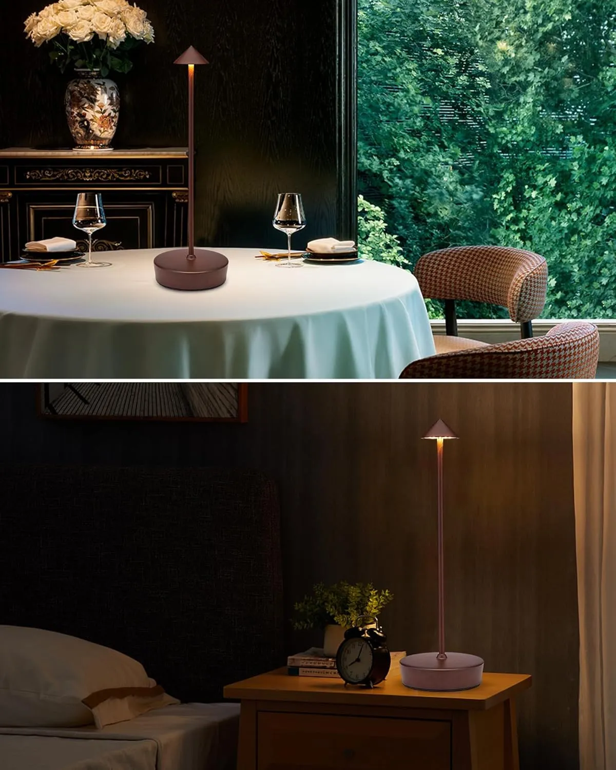 Rechargeable Cordless Table Lamp, 7000mAh Portable Led Table Light 2 Pack, Battery Operated Lamp Waterproof, Outdoor Table Lamp for Dining Restaurant Patio Bedroom Office