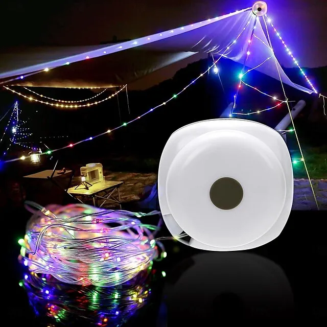 Rechargeable LED Camping Lamp Strip String Lights Atmosphere  Waterproof Recyclable Light Belt Outdoor Garden Decoration Lamp for Tent Room