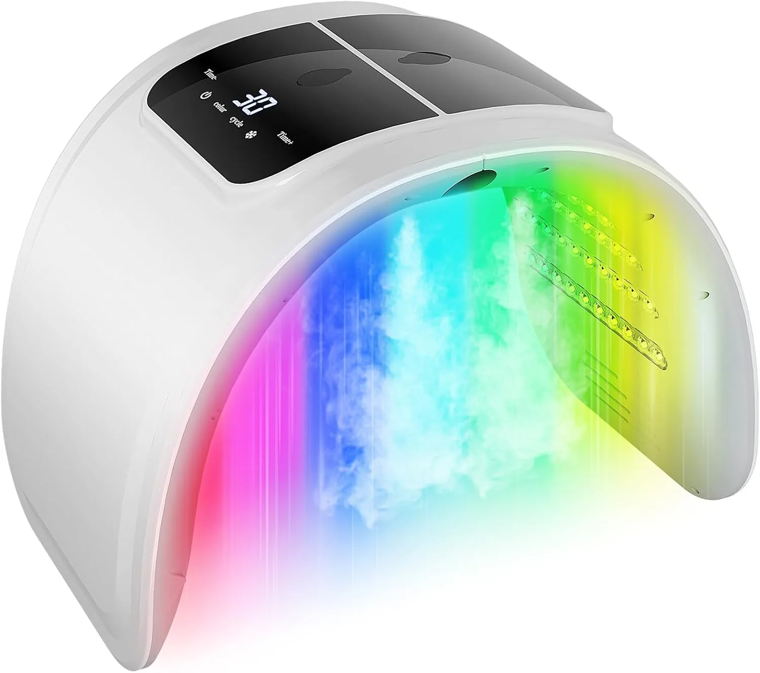 Red Light Therapy for Face，Led Face Mask Light Therapy with Spray Function, 7 in 1 Led Mask Light Therapy Beauty Equipment for Skin Care, White