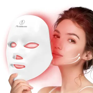 Red Light Therapy Mask for Face - 7 1 Colors LED Light Facial Mask,Cordless,Skin Care at Home,Great Gifts for Women Girlfriend Mom Mothers Day Birthday Christmas Gift
