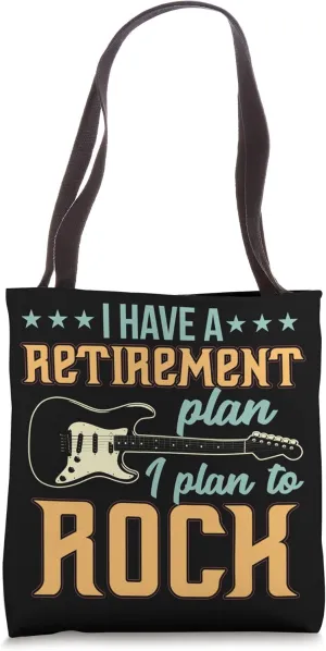 Retirement Plan - Funny Sayings Lover Rock N Roll Music Tote Bag
