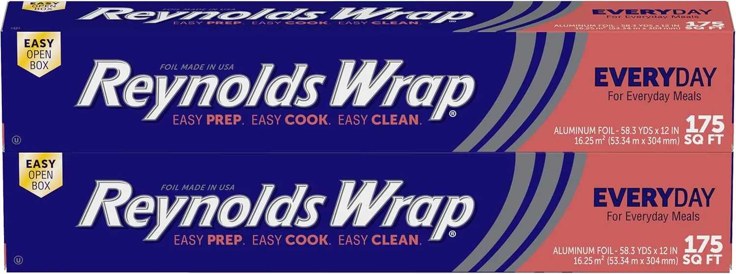 Reynolds Wrap Standard Aluminum Foil, 2 boxes of 175 Square Feet (350 Total)