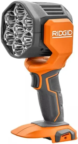 RIDGID 18V Cordless LED Jobsite Spotlight (Tool Only) R8699B (Bulk Packaged), Orange, R8699-BareTool