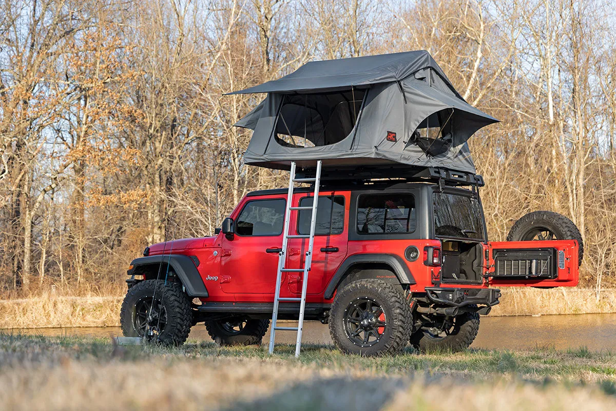 Rough Country 99049 Roof Top Tent Rack Mount 12 Volt Accessory w/Ladder Extension and LED Light Kit Rough Country